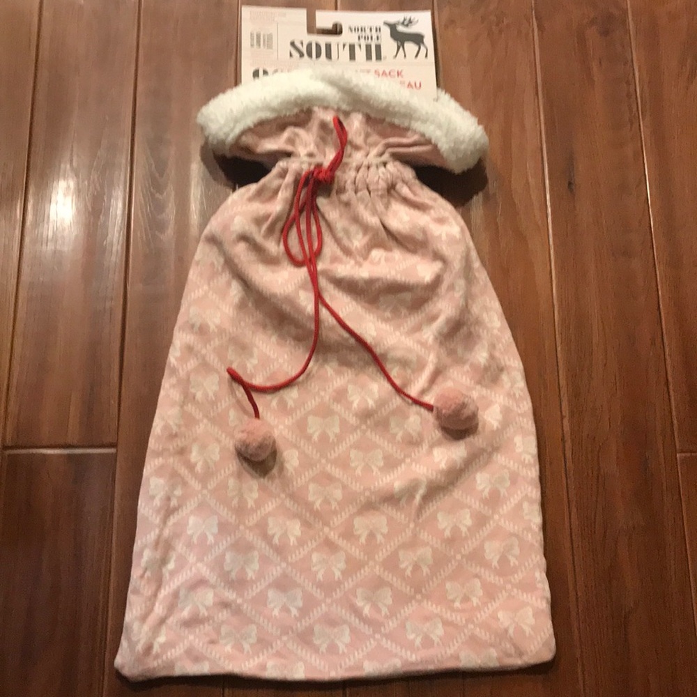 North Pole South Large Bow Present Gift Sack Bag